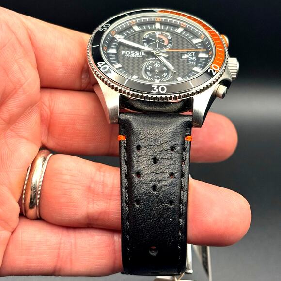 Fossil Wakefield Chronograph CH2953 Mens Stainless Steel Watch Black Dial 44mm - Picture 7 of 17